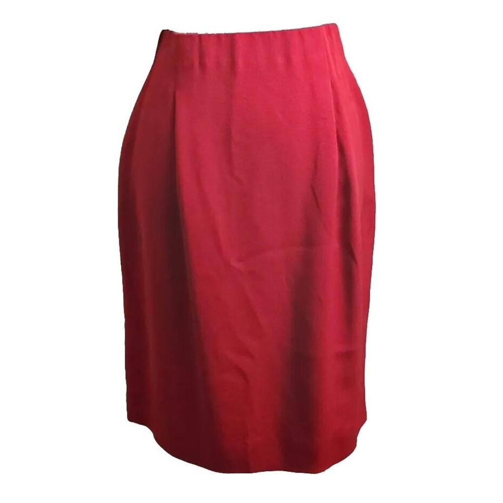Dana Buchman silk skirt, red size 8, Knee-length  Pencil Skirt‎ Career